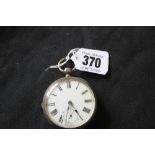 Watches: Hallmarked silver Waltham No 1,896719 key wind pocket watch, white enamel face,