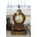 19th cent. French Boulle work clock with original stand D.C and Cie of Paris. 15ins.