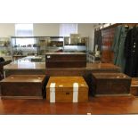 19th cent. Mahogany & oak work boxes. (3).