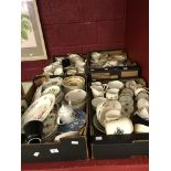 20th cent. Ceramics: Worcester, Grindley, Crown Staffs, cups and saucers, plates, jugs, sugar bowls.