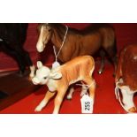 Beswick: Hereford calf and a stallion dark bay.