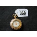 Watches: American Waltham ladies fancy cased key less gold plated pendant watch, movement signed and