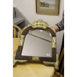 20th cent. Anglo Indian Mantel mirror with decorative carving and bone inlay.