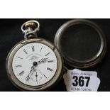 Watches: American Waltham railway watch, movement No 13080432, sterling silver keystone case No