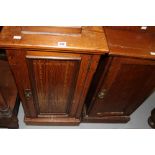 19th cent. Arts & Crafts: Aesthetic pitch pine pot cupboard, inlaid banding in ebony & fruitwood.