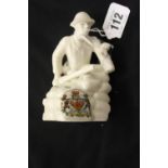 Grafton China, ceramic figure of a WWI soldier 'Over the Top' Bath Coat of Arms. (AF).