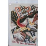 Ellis Family Archive - Clifford & Rosemary Ellis: London Transport poster "Its Better to Shop Early,