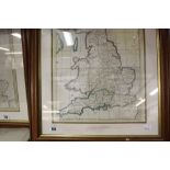 Maps: Robert Morden Britannia Saxonica. Framed and glazed 12¾ins. x 15¾ins.