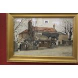 Herbert Bird 1906, watercolour study of The Plough Inn, Chiswick, signed lower right, framed and