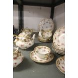 late 19th/ early 20th cent. Ceramics: hand painted part tea set white ground decorated with pink