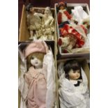 Early 20th cent. Dolls: French bisque Perriot and Mimi Pinson, hand decorated by Adolphe Willette
