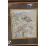 Rosalie Winifred Thuston watercolour - Mediterranean study, signed lower right. Framed and glazed