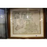 Maps: Robert Morden Britannia Rohana. Framed and glazed. 17ins. x 14½ins.