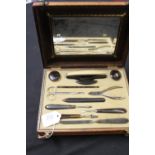 Early 20th cent. Manicure Set, faux tortoiseshell including rouge pot, files, etc, contained in a