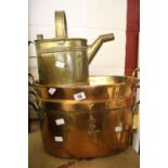 19th cent. Kitchenalia: Copper preserving pots, vessels, impressed crown over lion DN 3 no house