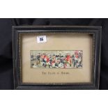 19th cent. Stevenograph coloured silk woven embroidery "The Death of Nelson". Framed and glazed