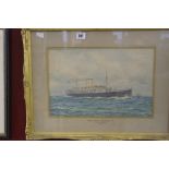 Bernard Finegan Gribble 1873-1962 watercolour 'RMS Orsova of the Orient Steam Navigation Co.',