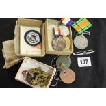 Medals: WWII Defence Medal and two 1937 Coronation Medals, in the former's box of issue plus white