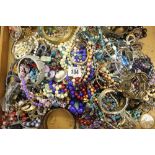 Costume Jewellery: bangles, brooches, beads, earrings etc 1 x tray (tray not included).