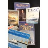 R.M.S. TITANIC/LINER: Assorted reference books and DVDs including Charles Haas and Jack Eaton's "