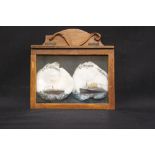 R.M.S. TITANIC: Rare post-disaster naive hand-decorated shells depicting the Titanic and Carpathia