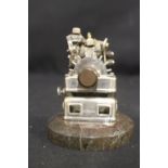 R.M.S. TITANIC: Early 20th cent. hallmarked silver table lighter in model form of a Marconi disc