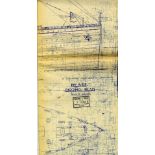 R.M.S. BRITANNIC: Harland & Wolff reprint of Rigging Plan, for author Laurence Dunn, as ship would