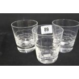 CAPTAIN JOHN TREASURE JONES ARCHIVE: R.M.S. Queen Mary trio of whisky tumblers from onboard,