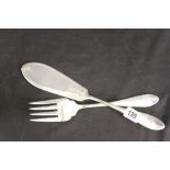 WHITE STAR LINE: Elkington plate First Class fish knife and fork. 12ins.