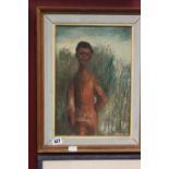 William Drew 1928-84 Australian: Oil on board "Aboriginal Boy", signed lower right. Framed 9½ins.