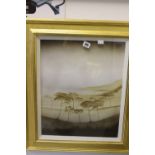 Linda Anne: Watercolour "Sepia Trees" initialed, framed and glazed. 18½ins. x 15ins.