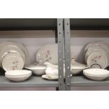 Ceramics: Royal Doulton dinner service "Pillar Rose" set 45 pieces.