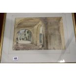 Eleanor Hughes 1882-1959: Watercolour "Through the Arches", signed lower left, embossed stamp