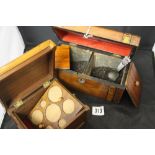 19th cent. Mahogany domed box plus a later inlaid coin display box.