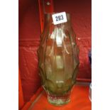 20th cent. Glassware: White Friars green bell shape vase 16ins.