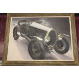 *Rozycky: Oil on canvas - Bugatti Brescia open top racing car, unsigned, gallery label on verso.