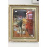 Rachel Hamming Bray 1943 -, Watercolour 'Tulips by Lamplight', monogram lower right. Framed and