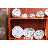 20th cent. Ceramics: Wedgwood "Avon Blue" meat oval 13ins, plates x 11ins. x 6, plates 9ins. x 6,