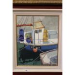 John Stops 1925-2002: Oil on canvas fishing vessel "Penzance 707 Newlyn", signed lower left.