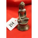 Tibet/Chinese: 19th cent. Bronze deity with hollowed out base obtained by Lt. Col. MacGregor
