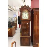 Clocks: 19th cent. Mahogany long cased clock, John Welch, Hetton Le Hole, Co. Durham. White