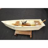 1950s post war treen model of a small river boat 23ins (approx).