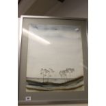Linda Anne: Watercolour coastal study initialed, framed and glazed. 15½ins. x 19ins