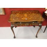 18th/19th cent. Dutch side table with drawer beneath, beautifully inlaid exotic wood decoration