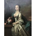 Thomas Hudson 1701-1779 attributed portrait of a Georgian aristocrat Lady Cecilia MacKay from around