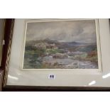 John Bates Noel: Watercolour inscribed "A Stream Near Dolgetty", framed 14ins x 10ins.