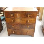 19th cent. Mahogany 2/3 chest of drawers on bracket supports. 43ins. x 41½ins. x 20½ins.