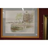 20th cent. Albany Wiseman "Wapping Pierhead, London". Lithograph pencil signed, titled & limited