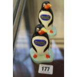 Advertising Guinness: Carlton ware Draught Guinness ceramic penguin 4ins. A pair.