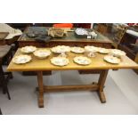 Furniture: Vernacular rustic oak table make from oak from the Longleat Estate 66ins. x 24ins.